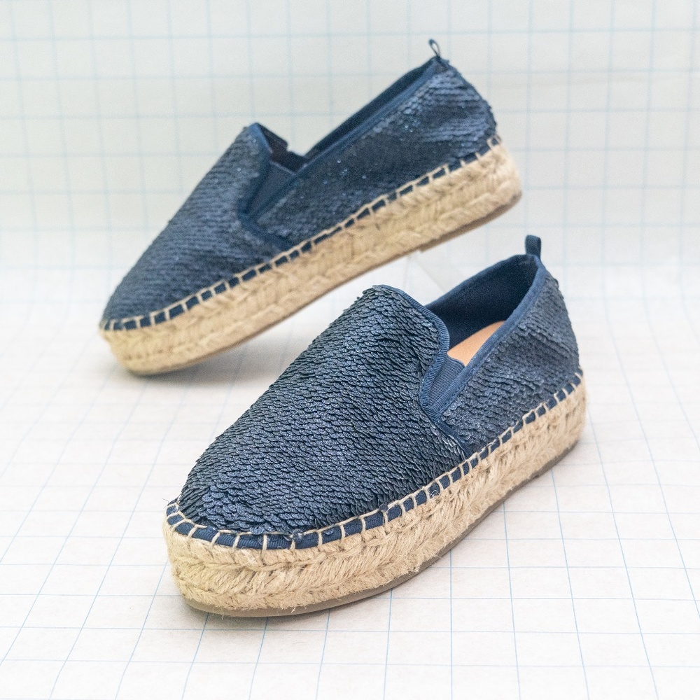 *NWOT* Steve Madden ‘Poppi’ Navy Blue Glitter Sequin Espadrille - Size 7.5/8